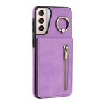 For Samsung Galaxy S21 4G / 5G RFID Blocking Cell Phone Case Card Slots PU+TPU Cover