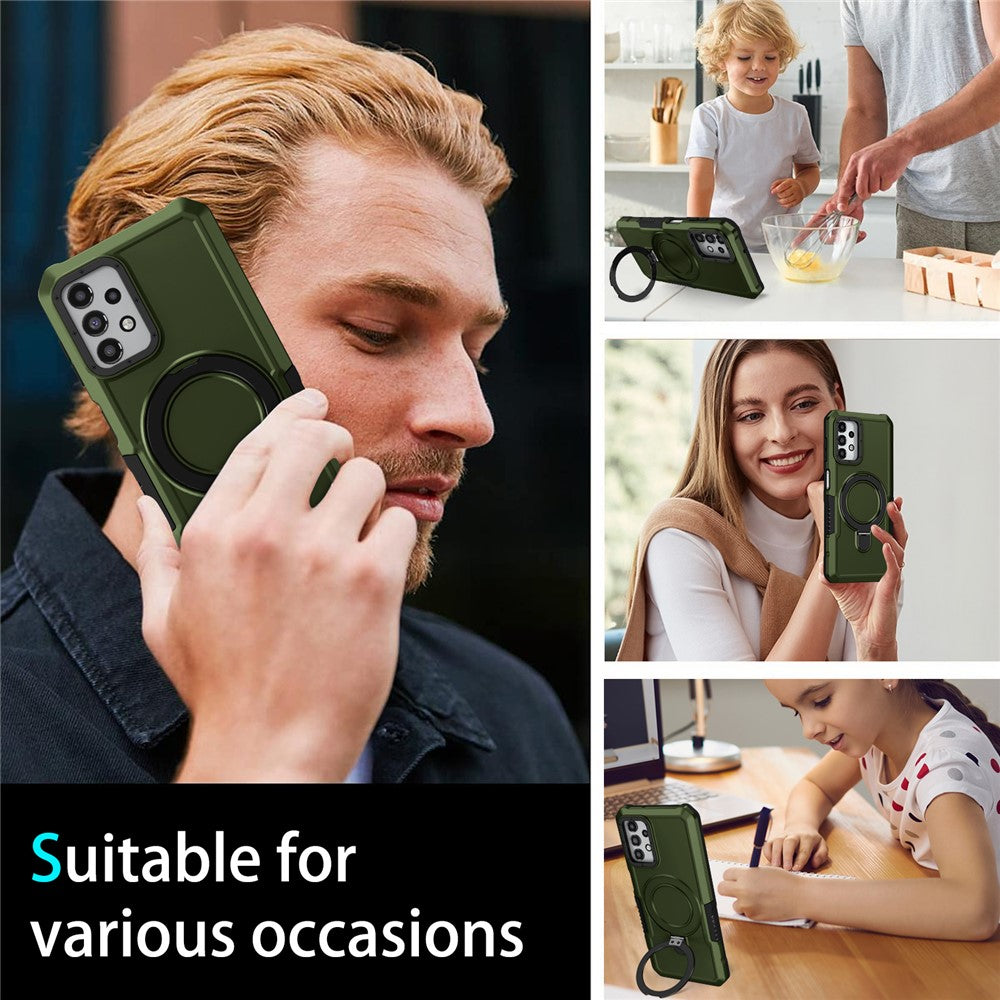 Samsung Galaxy A13 5G / A13 4G Skal Slim-Fit TPU+PC 2-i-1 Ring Stöd mobil Baksida Skal