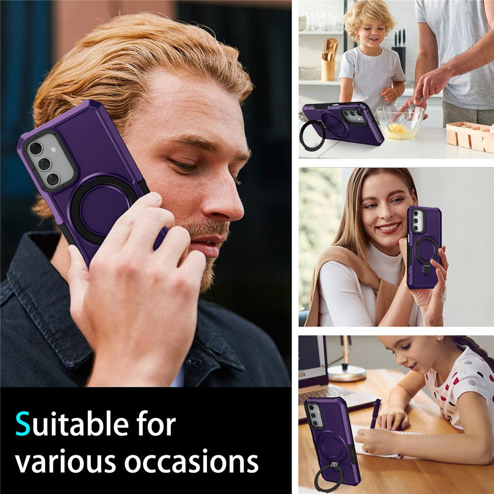 Til Samsung Galaxy A15 4G / A15 5G Mobiltelefoncover Hybrid TPU+PC Ringholder Stander Cover