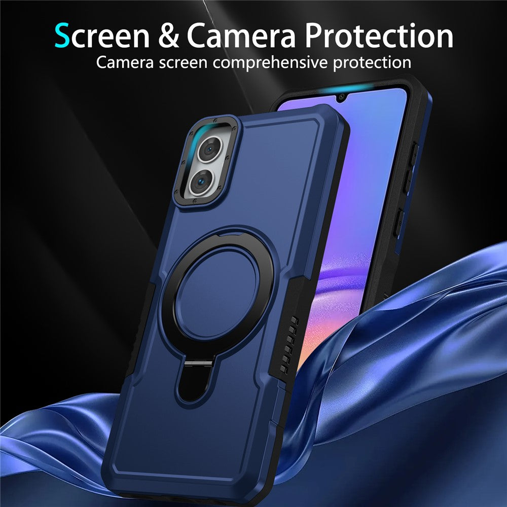 For Samsung Galaxy A05 4G Cover Hybrid TPU+PC Smartphone Case with Ring Holder Kickstand