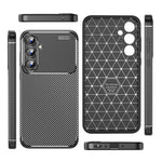 Til Samsung Galaxy A35 5G Mobiltelefoncover Kulfibertekstur TPU Anti-fingeraftryksbeskyttelsescover