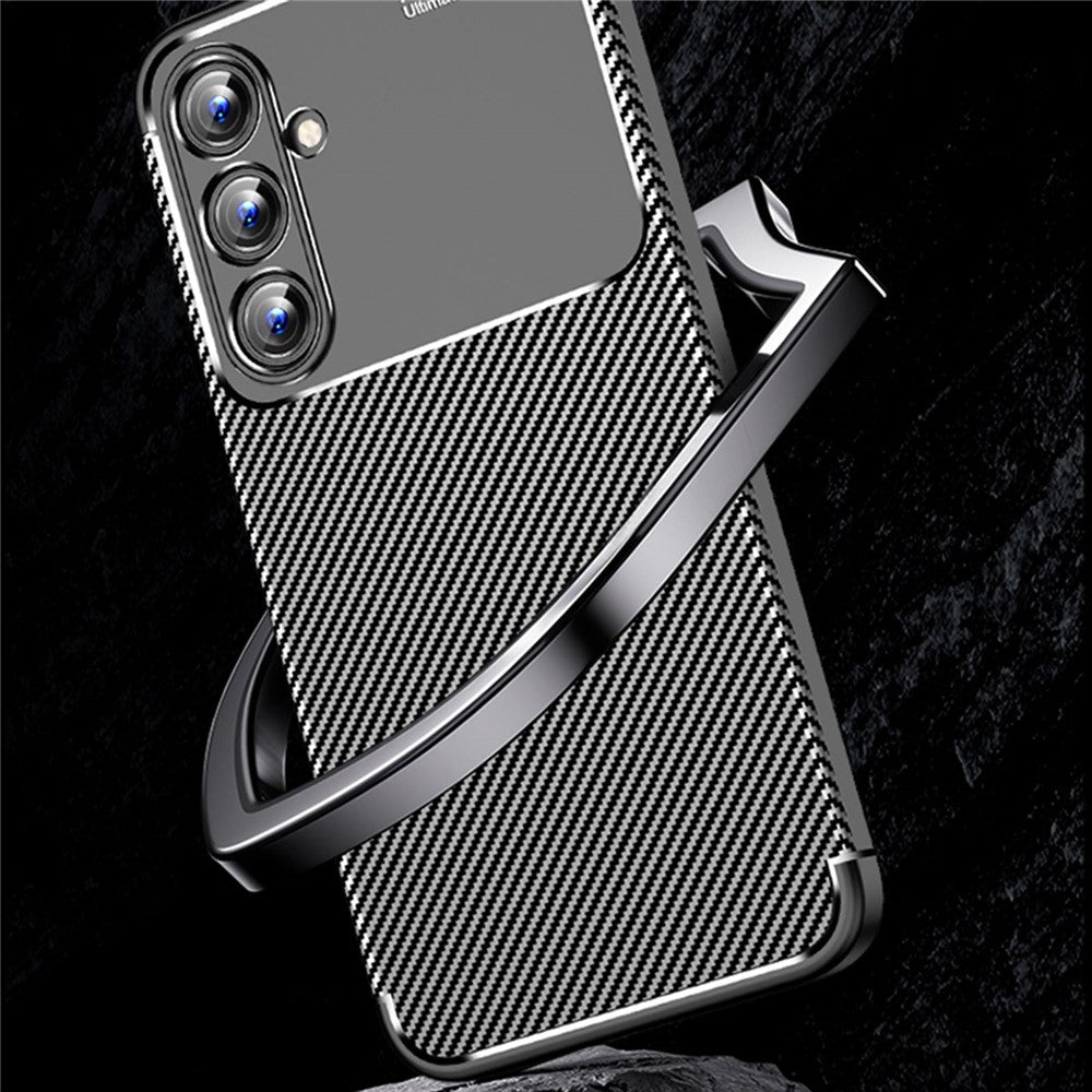 Til Samsung Galaxy A35 5G Mobiltelefoncover Kulfibertekstur TPU Anti-fingeraftryksbeskyttelsescover
