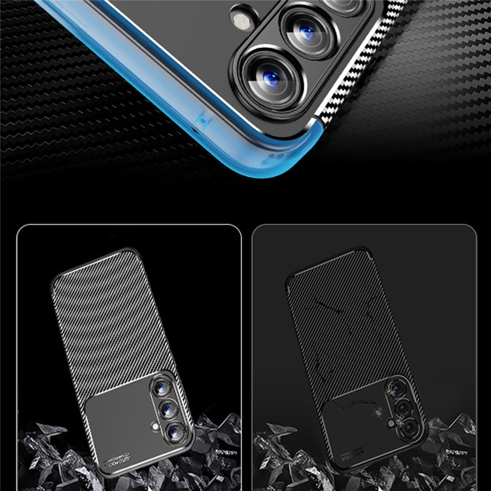 Til Samsung Galaxy A35 5G Mobiltelefoncover Kulfibertekstur TPU Anti-fingeraftryksbeskyttelsescover