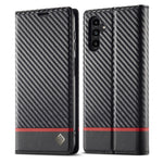 LC.IMEEKE Til Samsung Galaxy A35 5G Pung Telefoncover Kulfibertekstur Lædercover