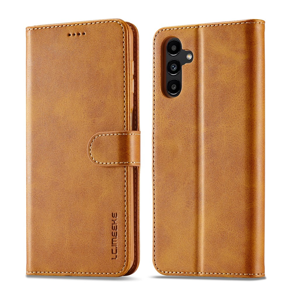 LC.IMEEKE Til Samsung Galaxy A35 5G Mobiltelefoncover Kalvetekstur Stand PU Læder Pungcover