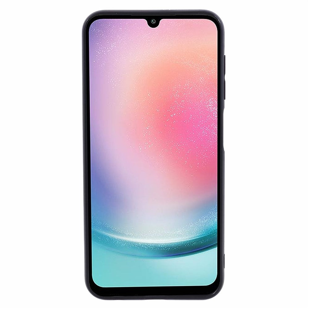 Samsung Galaxy A24 4G (162,1 x 77,6 x 8,3 mm) mobilmobilskal mjukt TPU svart glansigt skal med exakt linsutskärning