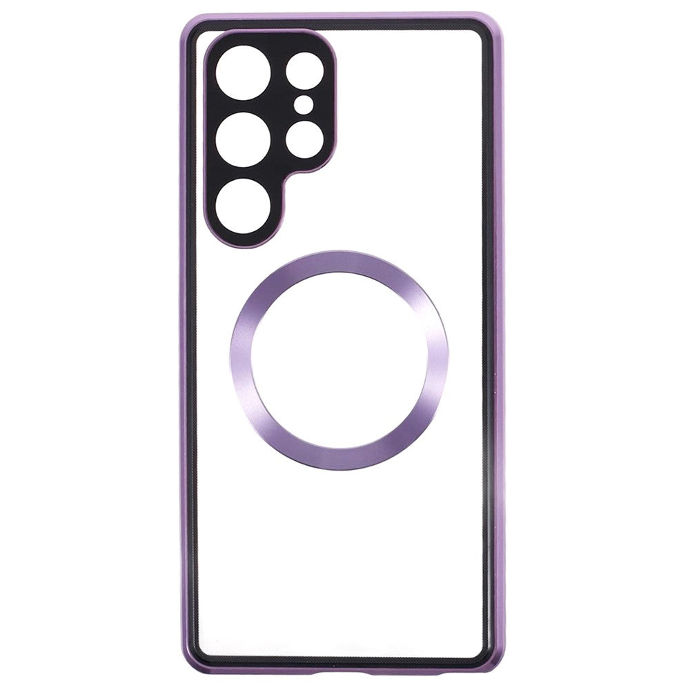 For Samsung Galaxy S22 Ultra 5G Double Sided Clear Case Tempered Glass Phone Cover Magnetic Adsorption