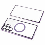 For Samsung Galaxy S22 Ultra 5G Double Sided Clear Case Tempered Glass Phone Cover Magnetic Adsorption