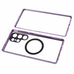 For Samsung Galaxy S22 Ultra 5G Double Sided Clear Case Tempered Glass Phone Cover Magnetic Adsorption