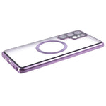 For Samsung Galaxy S22 Ultra 5G Double Sided Clear Case Tempered Glass Phone Cover Magnetic Adsorption