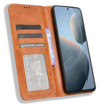 For Xiaomi Redmi K70E 5G / Poco X6 Pro 5G Wallet Case with Card Holder PU Leather Vintage Cover