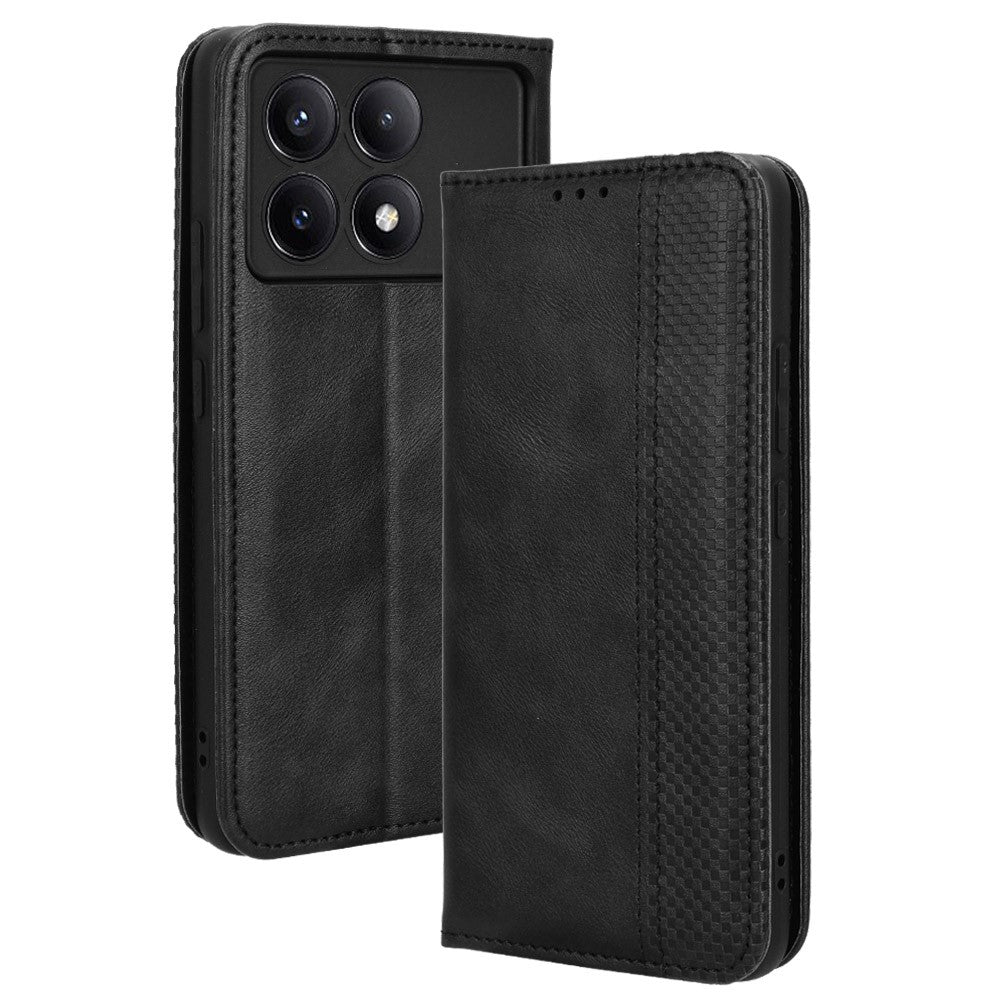 For Xiaomi Redmi K70E 5G / Poco X6 Pro 5G Wallet Case with Card Holder PU Leather Vintage Cover
