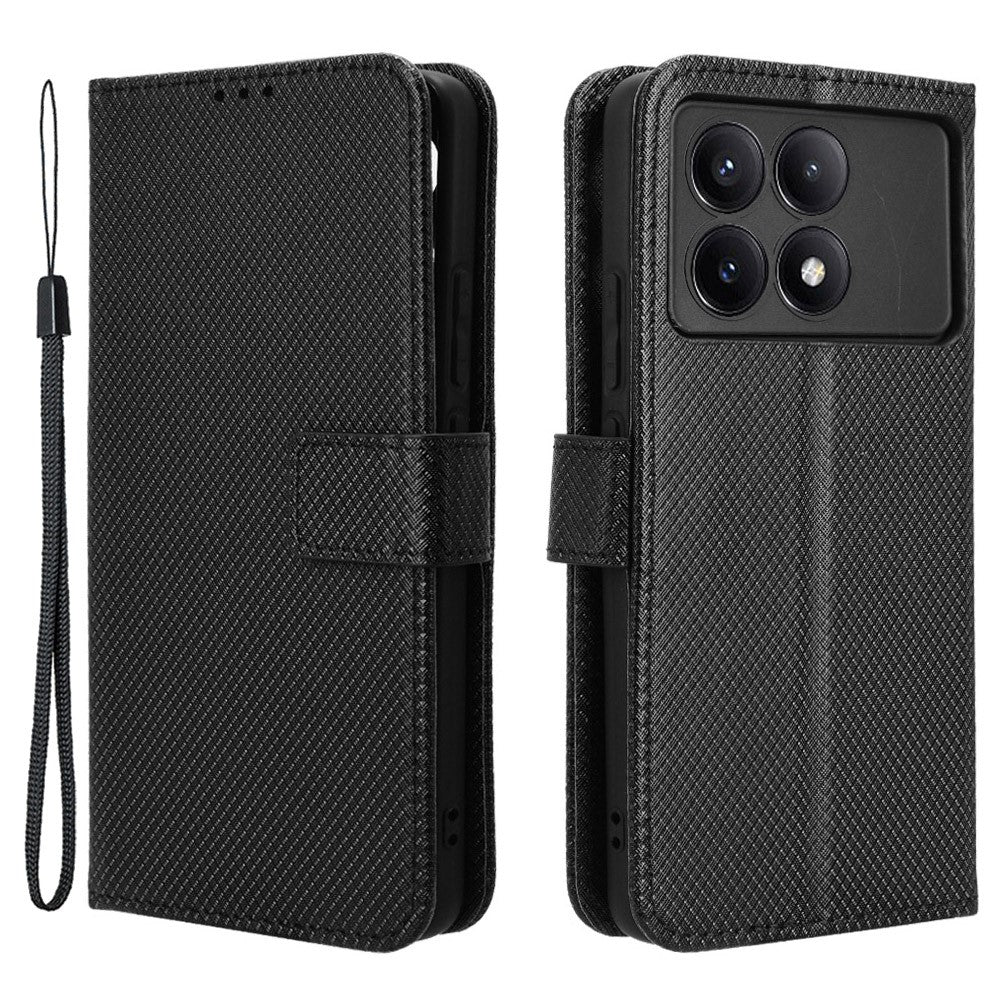 For Xiaomi Redmi K70E 5G / Poco X6 Pro 5G Phone Case Wallet Wrist Strap Card Slots Leather Cover