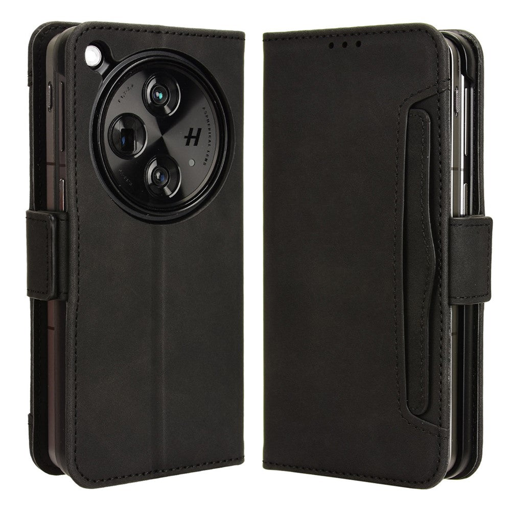 For Oppo Find N3 5G / OnePlus Open PU Leather Protective Case Card Holder Stand Flip Cover