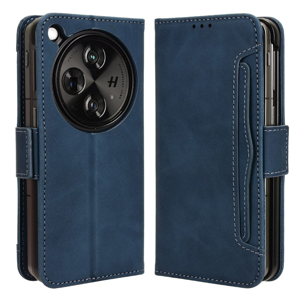 For Oppo Find N3 5G / OnePlus Open PU Leather Protective Case Card Holder Stand Flip Cover