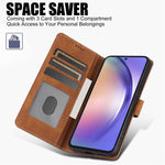 Til Samsung Galaxy A15 5G Læderpung Etui Flip Telefon Cover