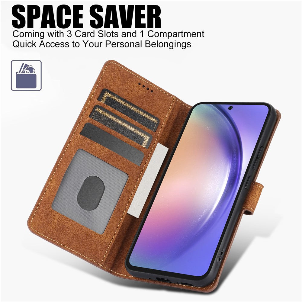 Til Samsung Galaxy A15 5G Læderpung Etui Flip Telefon Cover