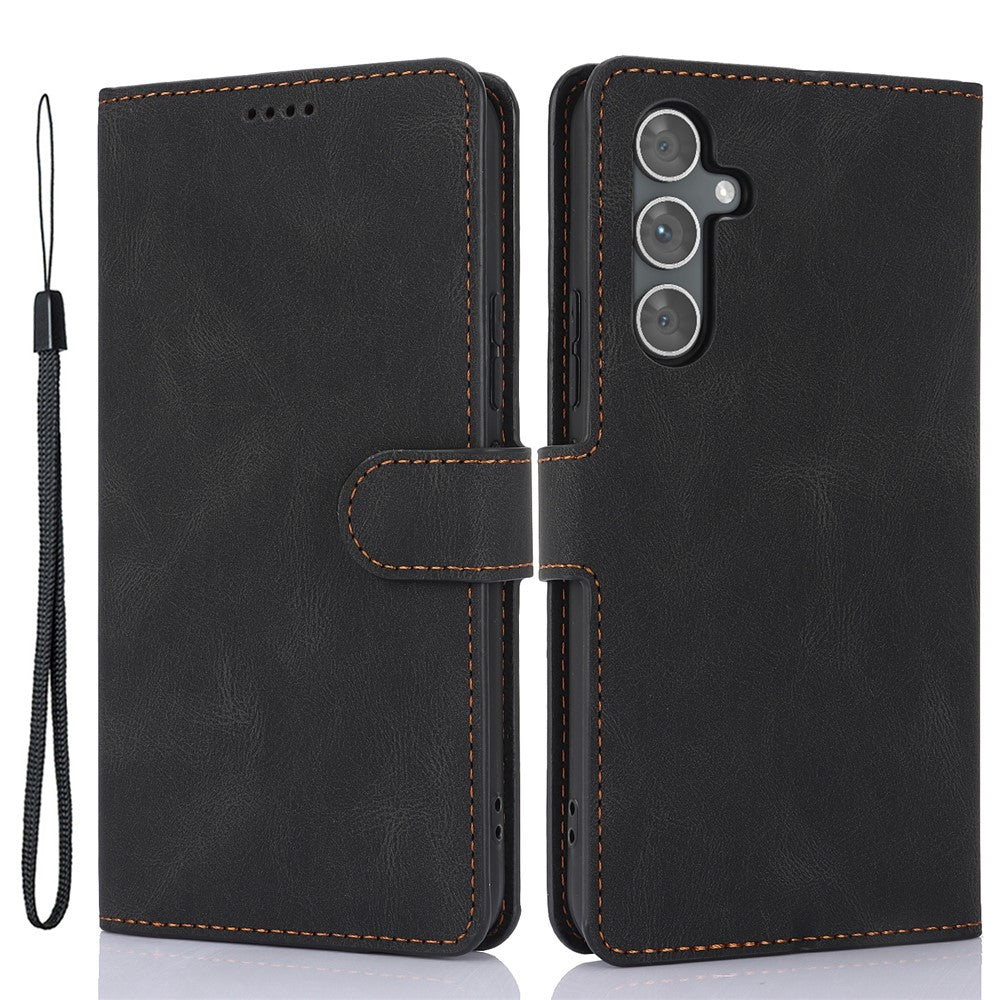 For Samsung Galaxy A25 5G (Global) (161.0 x 76.5 x 8.3mm) Classic Leather Phone Case Wallet Stand Cover
