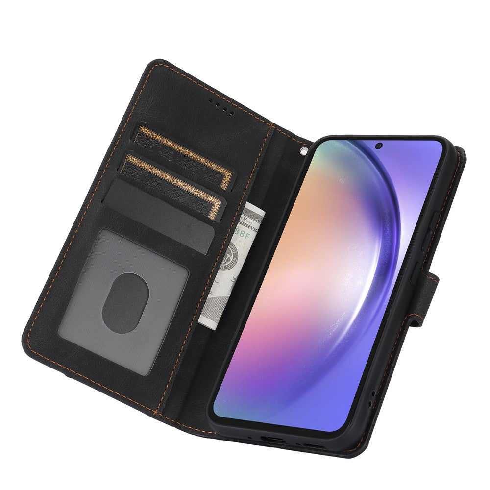 For Samsung Galaxy A25 5G (Global) (161.0 x 76.5 x 8.3mm) Classic Leather Phone Case Wallet Stand Cover
