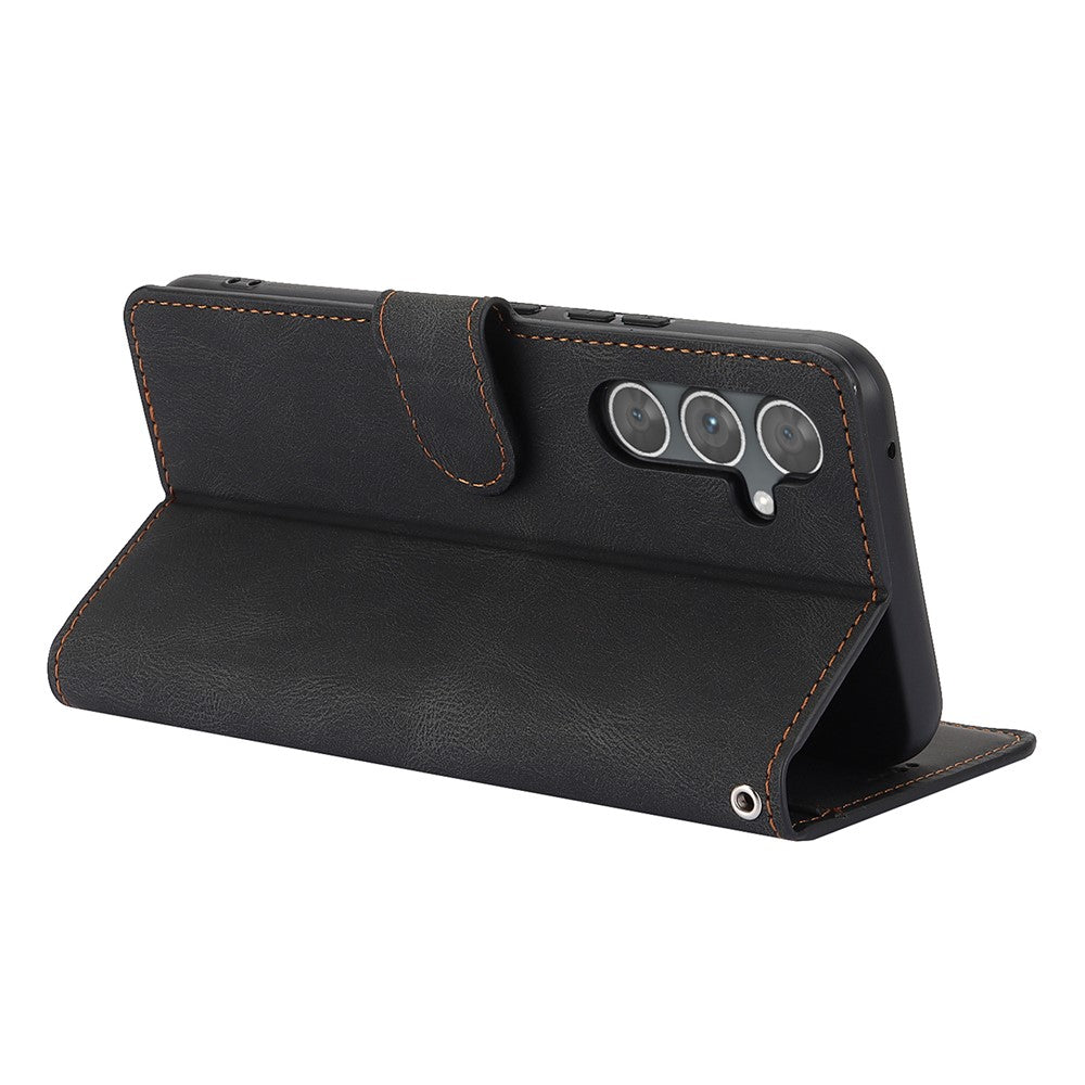For Samsung Galaxy A25 5G (Global) (161.0 x 76.5 x 8.3mm) Classic Leather Phone Case Wallet Stand Cover