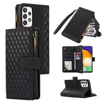 For Samsung Galaxy A73 5G Cell Phone Case Anti-drop 9 Card Slots Wallet Cover with Wrist Strap