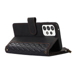 For Samsung Galaxy A73 5G Cell Phone Case Anti-drop 9 Card Slots Wallet Cover with Wrist Strap