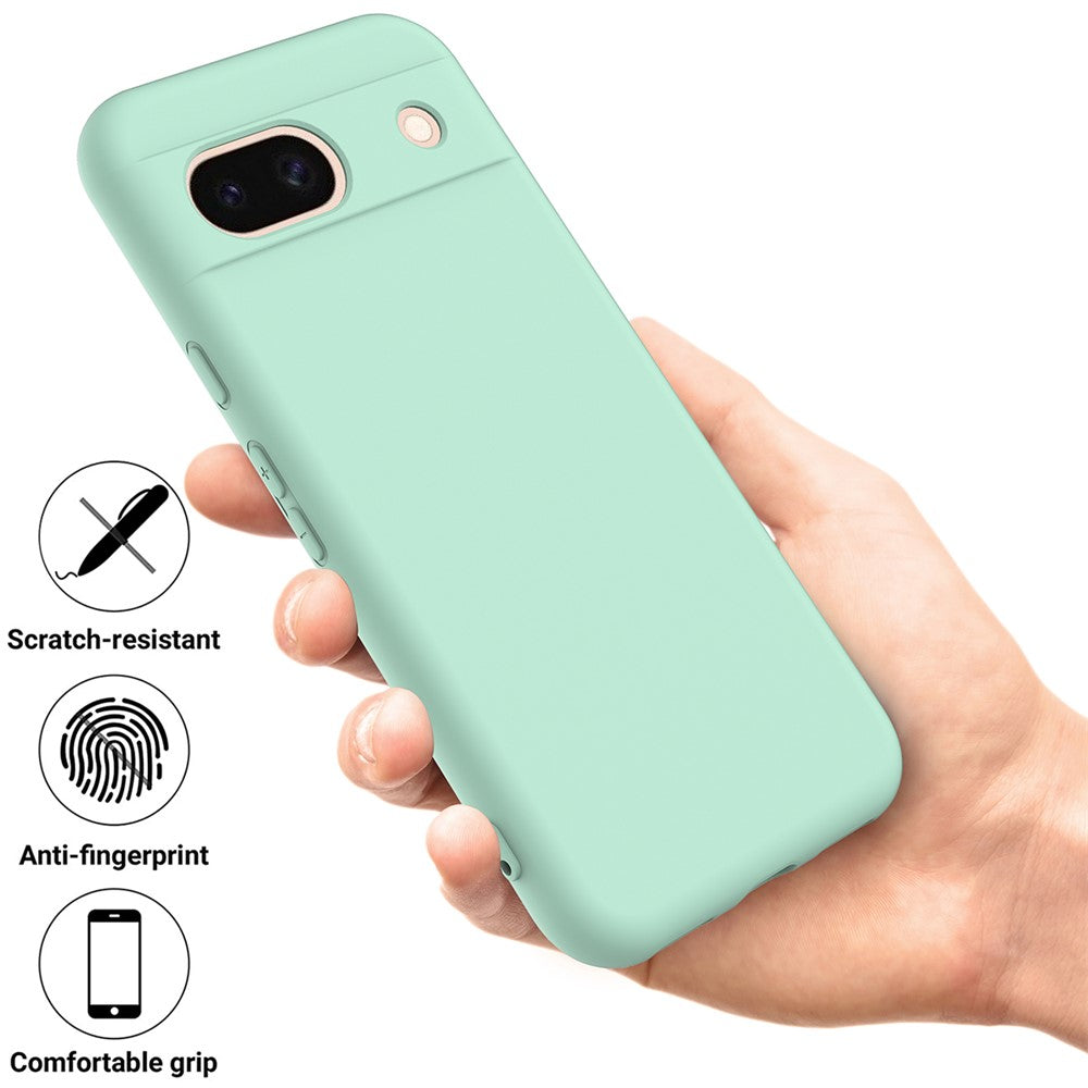 For Google Pixel 8a Cell Phone Case Soft Lining Scratch-proof Liquid Silicone Cover with Strap