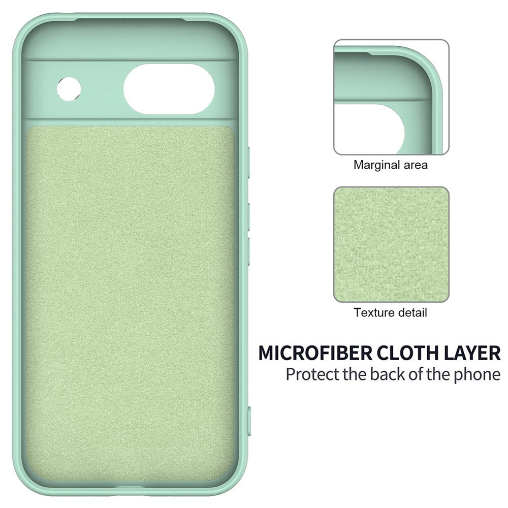 For Google Pixel 8a Cell Phone Case Soft Lining Scratch-proof Liquid Silicone Cover with Strap