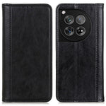 For OnePlus 12 5G Phone Cover Litchi Texture Magnetic Split Leather Wallet Case