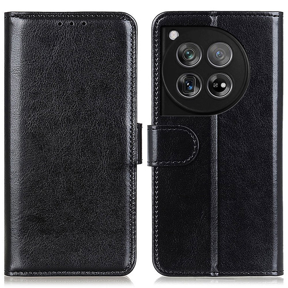 OnePlus 12 5G Flip Lädermobilskal Crazy Horse Mönster Design