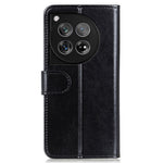 OnePlus 12 5G Flip Lädermobilskal Crazy Horse Mönster Design