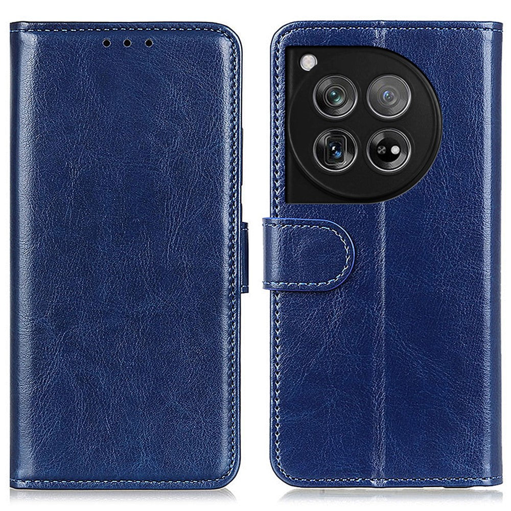 OnePlus 12 5G Flip Lädermobilskal Crazy Horse Mönster Design