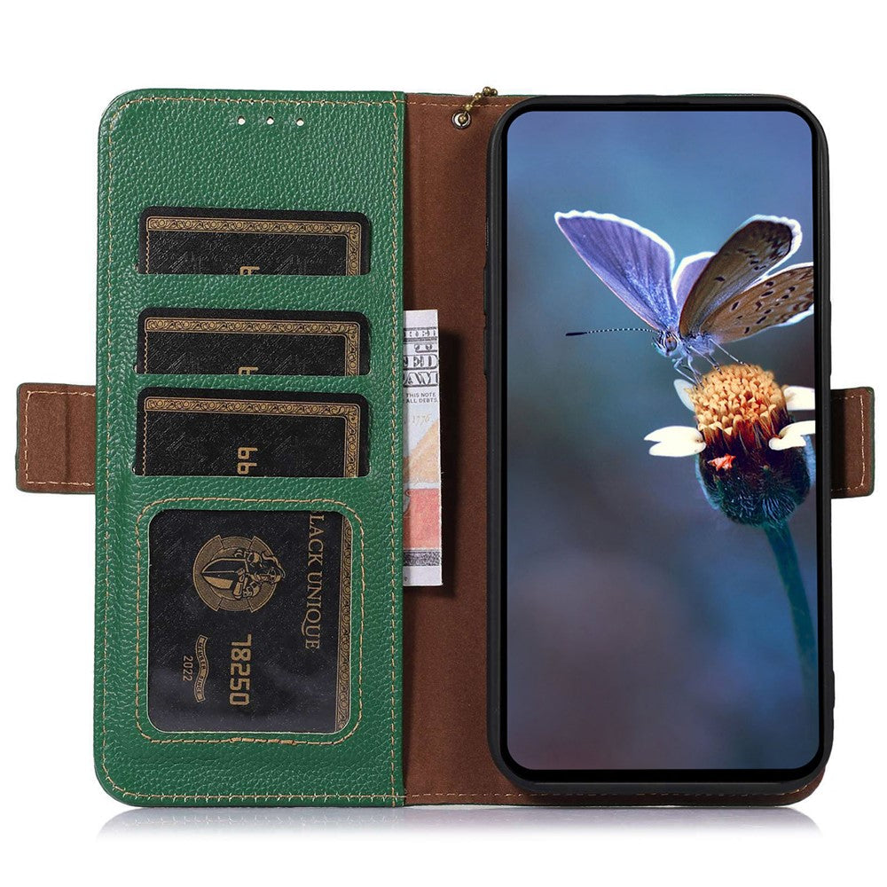Til OnePlus 12 5G Telefoncover Ægte Koskind RFID-blokerende Pung