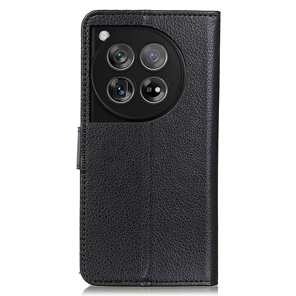 For OnePlus 12 5G Classic Litchi Grain Leather Case Phone Wallet Cover