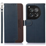 KHAZNEH For OnePlus 12 5G PU Leather Phone Cover Litchi Texture Flip Stand RFID Blocking Case