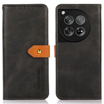 KHAZNEH Skal För OnePlus 12 5G PU-läder + TPU Kohudtextur mobilskyddsfodral