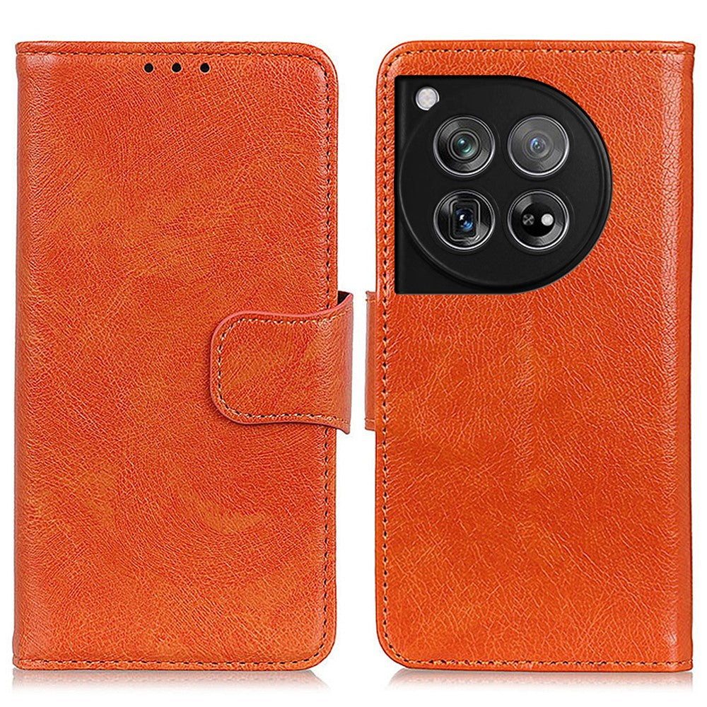 For OnePlus 12 5G Magnetic Case Split Leather Anti-scratch Nappa Texture Cell Phone Shell