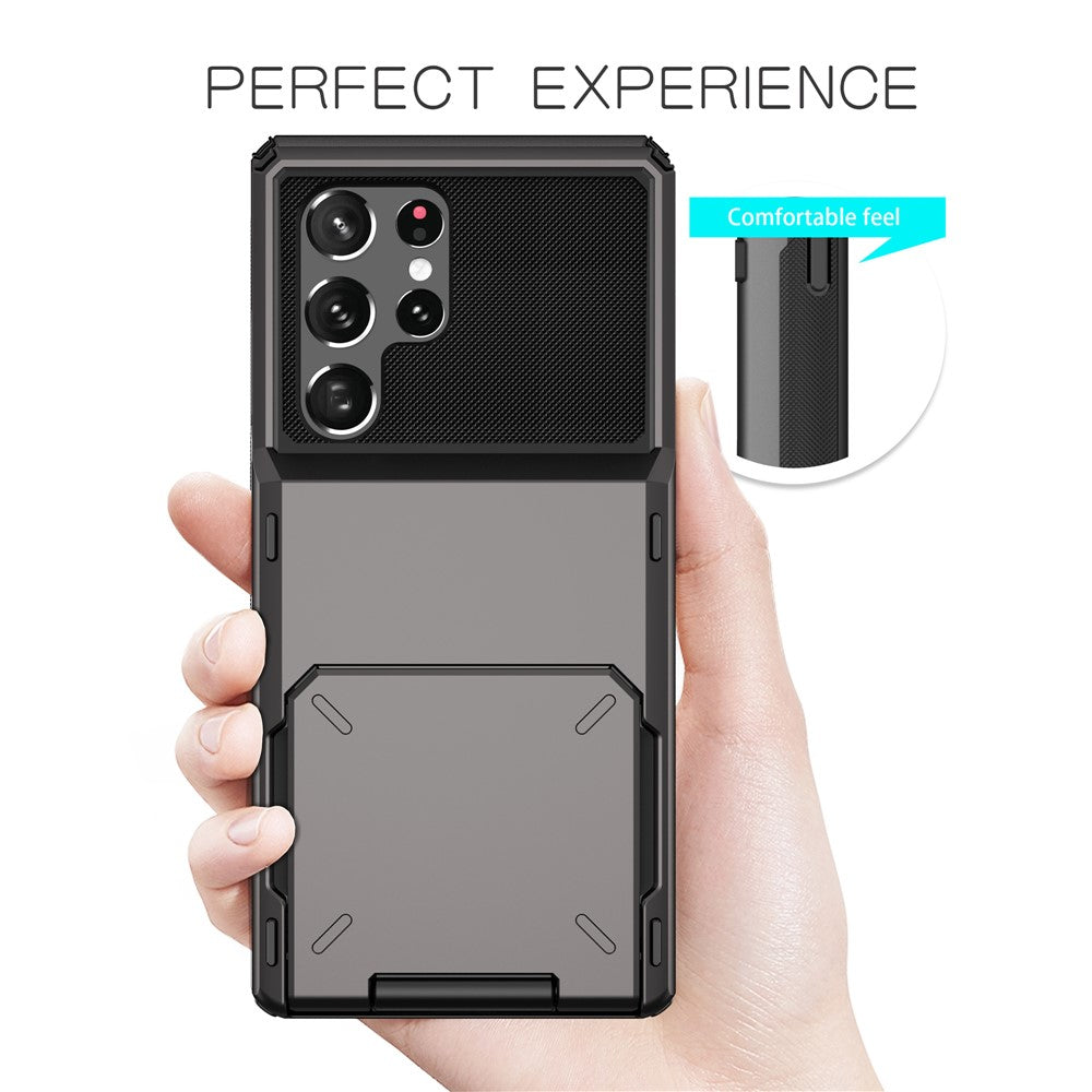 For Samsung Galaxy S24 Ultra Flip Card Holder Phone Case TPU+PC Cover