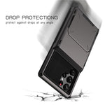For Samsung Galaxy S24 Ultra Flip Card Holder Phone Case TPU+PC Cover
