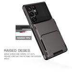 For Samsung Galaxy S24 Ultra Flip Card Holder Phone Case TPU+PC Cover