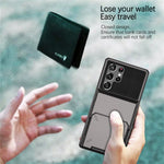 For Samsung Galaxy S24 Ultra Flip Card Holder Phone Case TPU+PC Cover