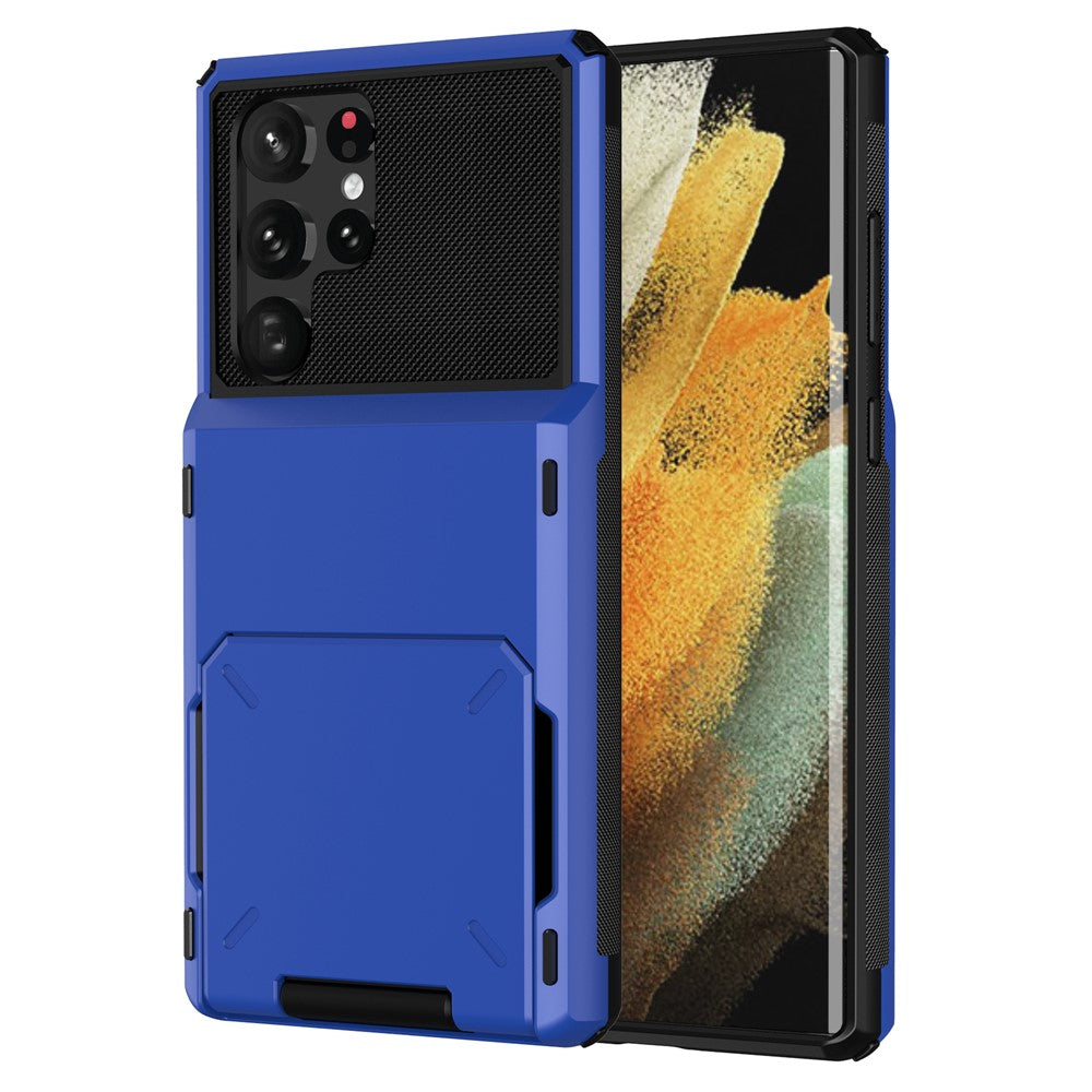 For Samsung Galaxy S24 Ultra Flip Card Holder Phone Case TPU+PC Cover