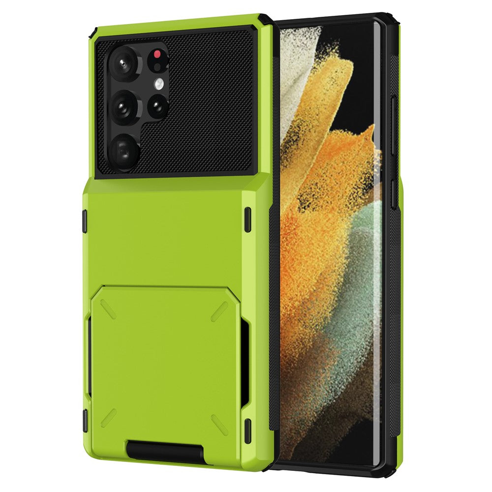 For Samsung Galaxy S24 Ultra Flip Card Holder Phone Case TPU+PC Cover