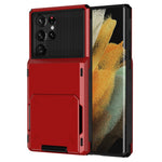 For Samsung Galaxy S24 Ultra Flip Card Holder Phone Case TPU+PC Cover