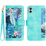 Til Samsung Galaxy A05 4G Blomsterlæderetui med kortholderstativ