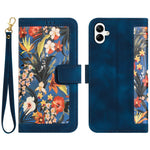 Til Samsung Galaxy A05 4G Blomsterlæderetui med kortholderstativ