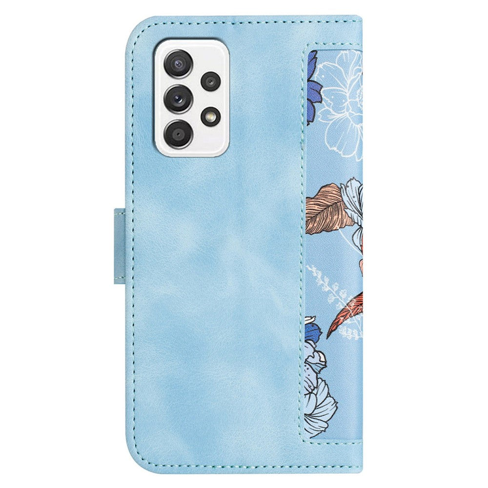 Til Samsung Galaxy A73 5G Læder Taske Kortlommer Telefon Cover Blomstermønster