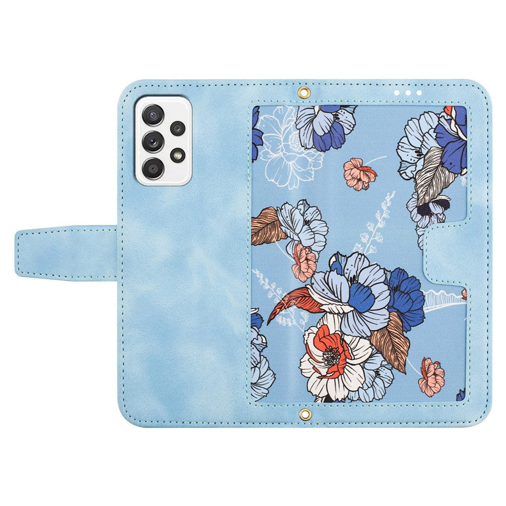 Til Samsung Galaxy A73 5G Læder Taske Kortlommer Telefon Cover Blomstermønster