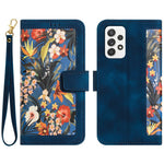 For Samsung Galaxy A72 4G / 5G Flower Print Leather Case Card Holder Stand Cover
