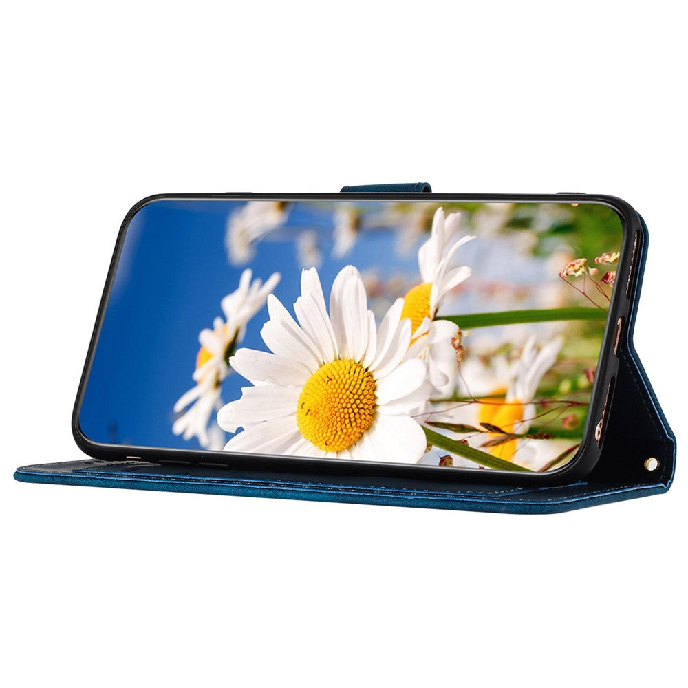 For Samsung Galaxy A72 4G / 5G Flower Print Leather Case Card Holder Stand Cover